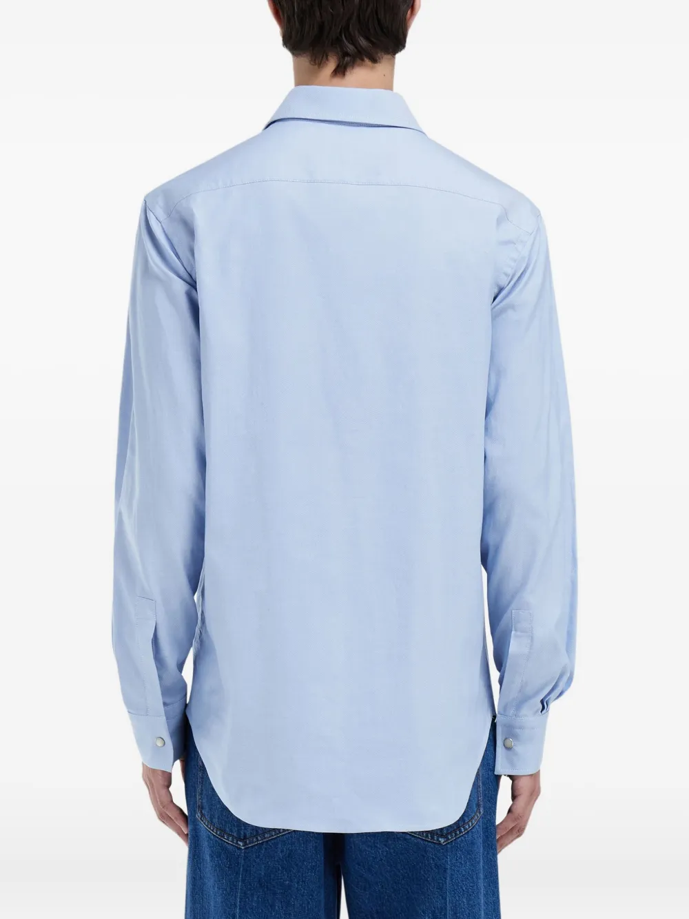 Ferragamo Overhemd met drukknoop Blauw