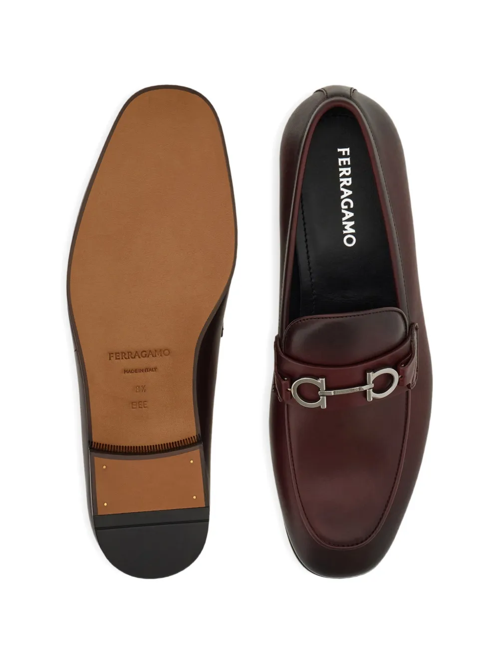 Ferragamo Loafers met gancini-detail Bruin