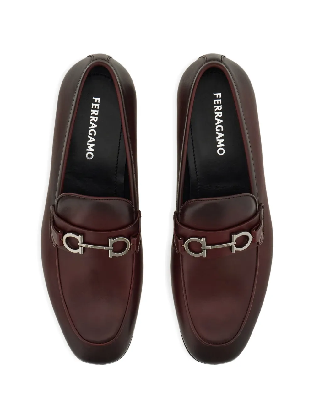 Ferragamo Loafers met gancini-detail Bruin