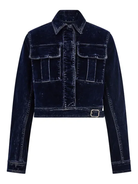 Ferragamo chamarra corta con bolsillos y solapa