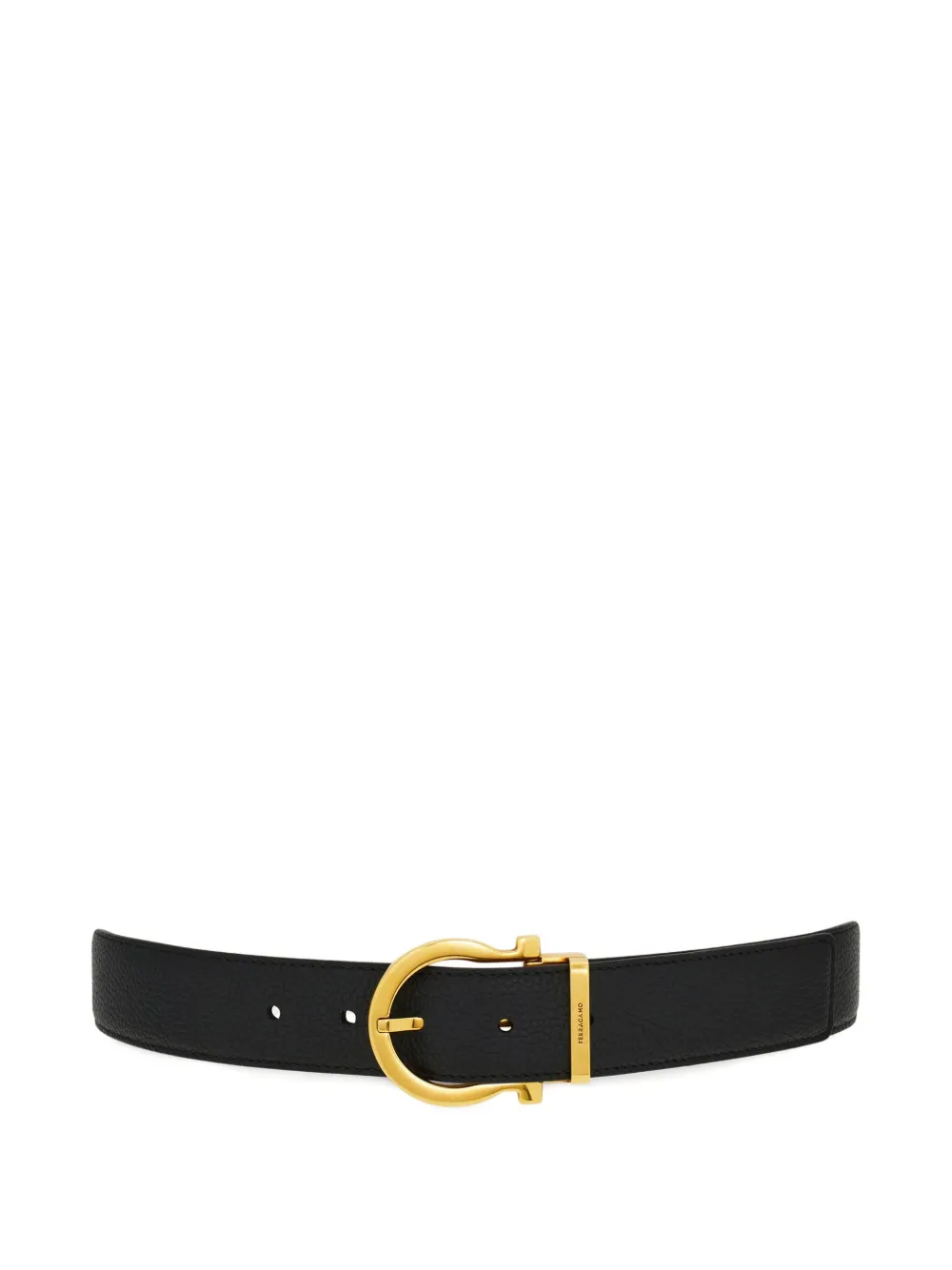 Ferragamo Gancini-buckle reversible belt - Zwart