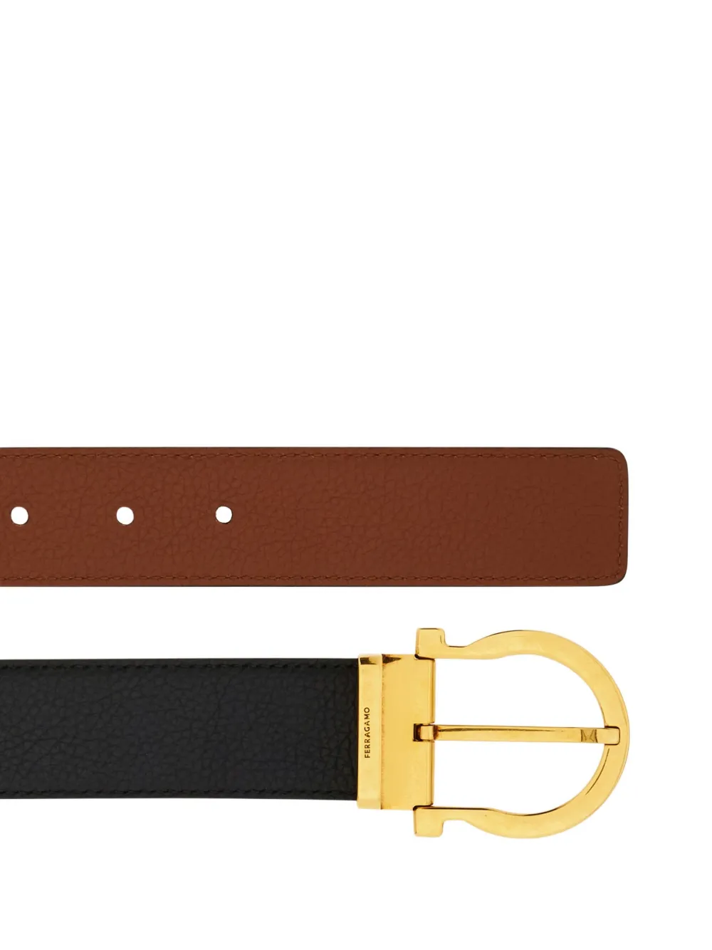 Ferragamo Gancini-buckle Reversible Belt In Black