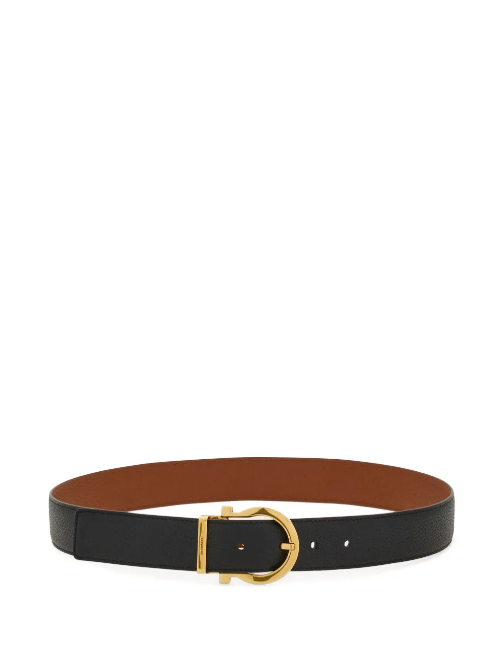 Ferragamo Gancini-buckle Reversible Belt In Black