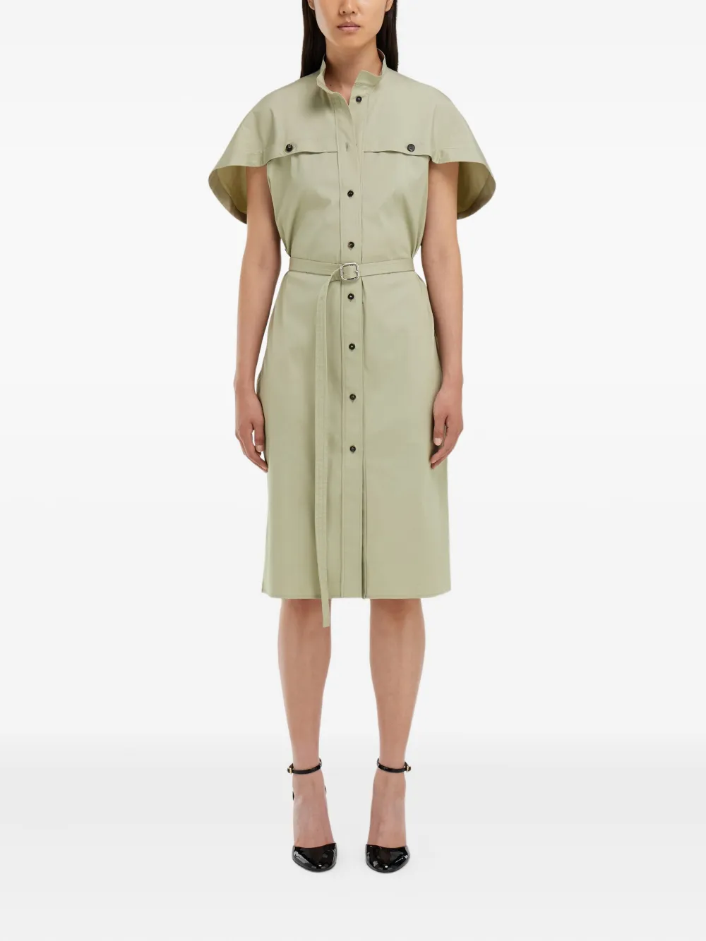 Ferragamo Blousejurk met ceintuur - Groen