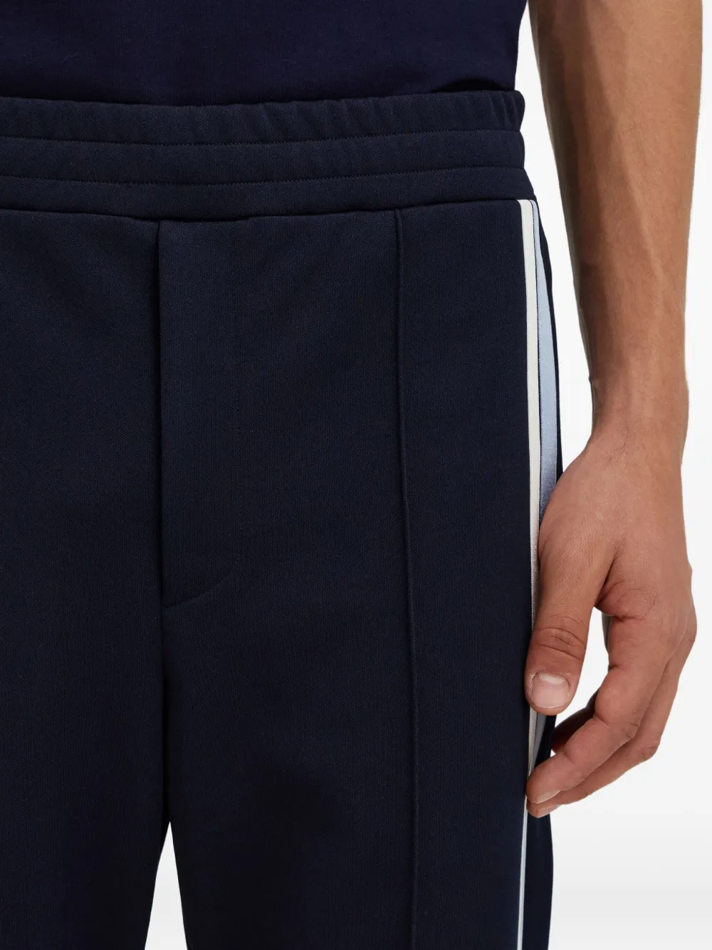 Ferragamo Stripe Pocket Trousers In Black