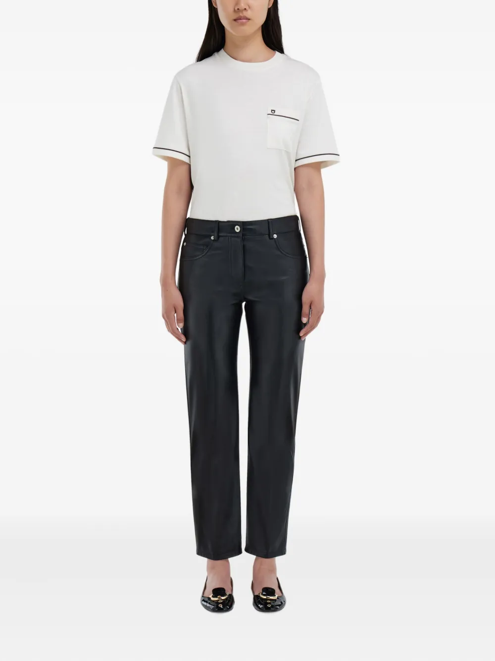 Ferragamo Nappa broek met vijf zakken - Zwart