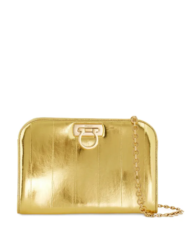 Ferragamo ダイアナ クラッチバッグ | ゴールドトーン | FARFETCH JP