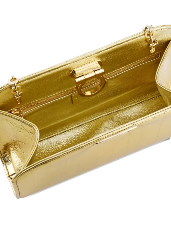 Ferragamo ダイアナ クラッチバッグ | ゴールドトーン | FARFETCH JP