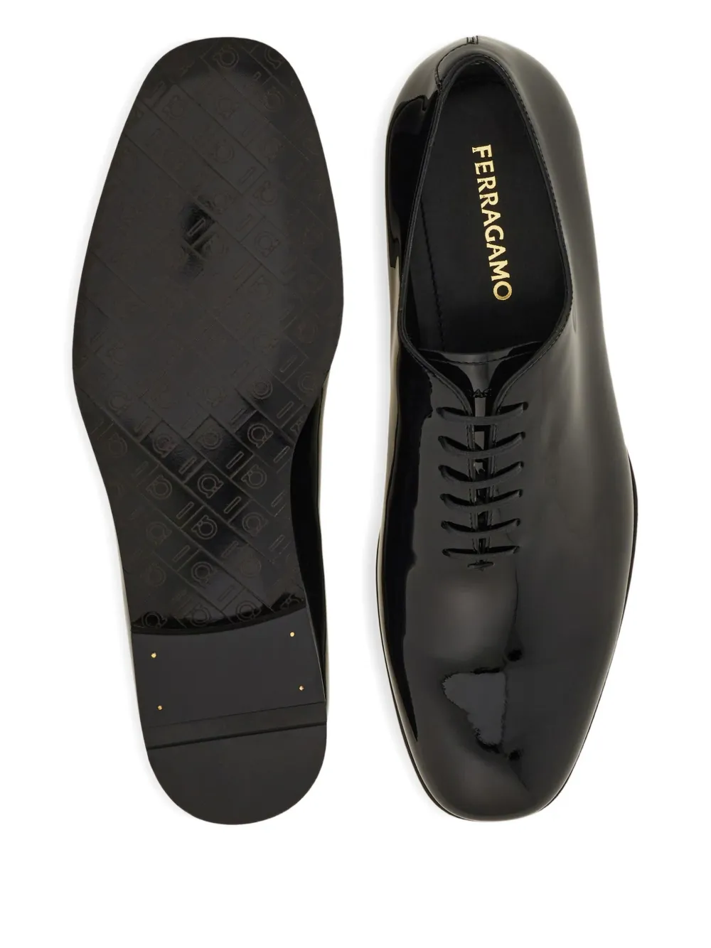 Ferragamo Oxford lakschoenen Zwart