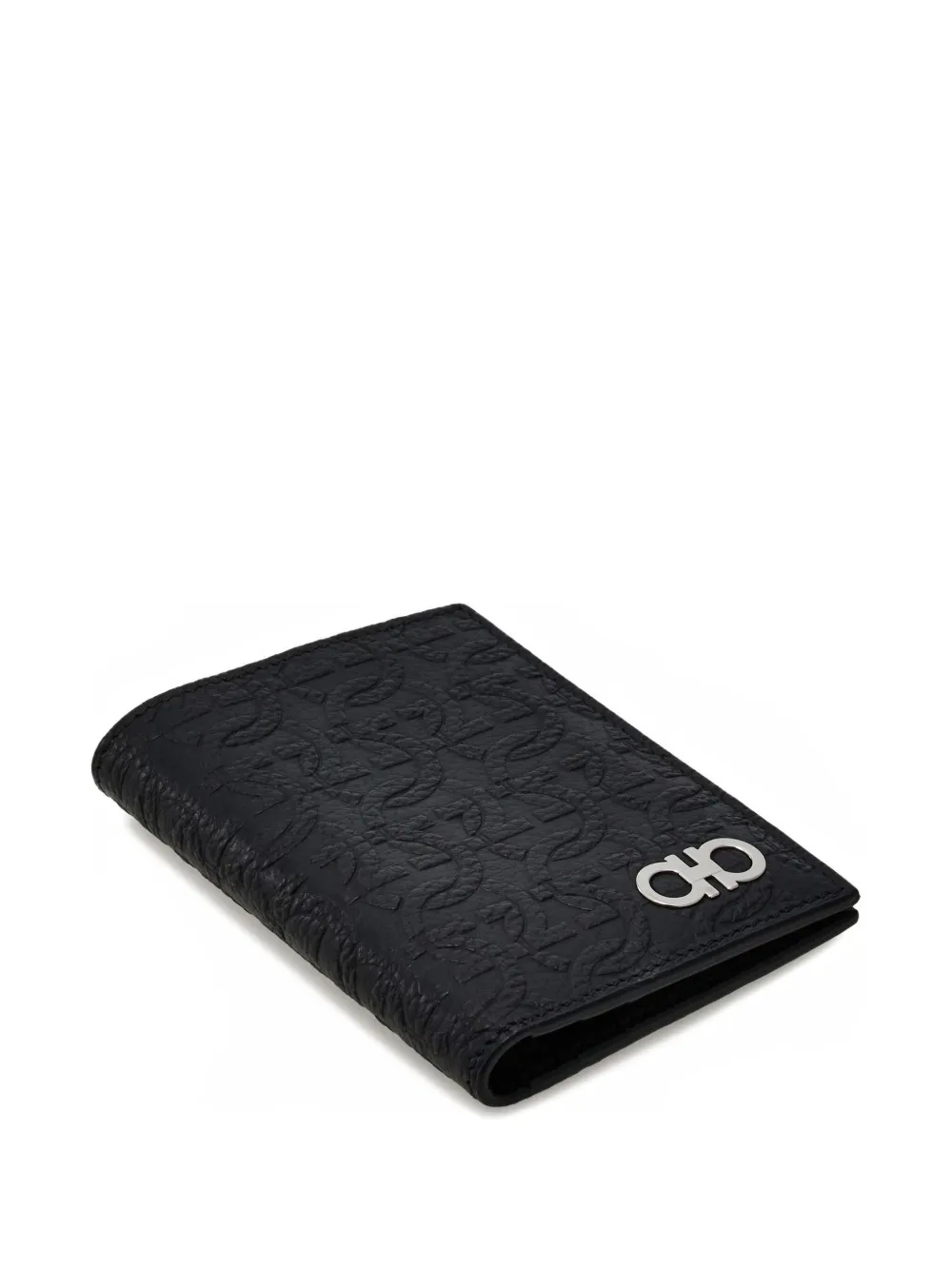  Ferragamo Embossed Gancini Wallet - Black 