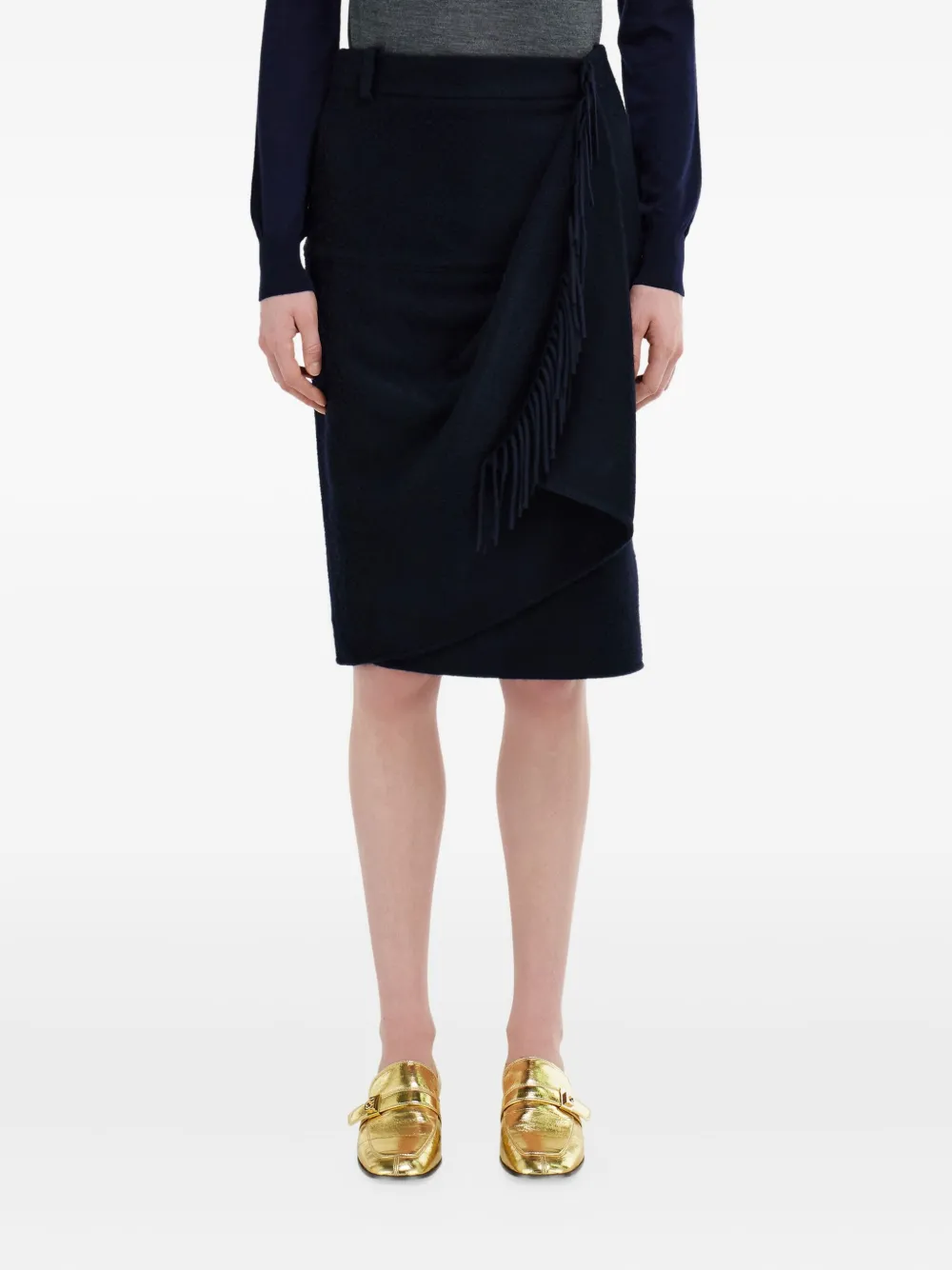  Ferragamo Fringe-detailed Mini Skirt - Blue 