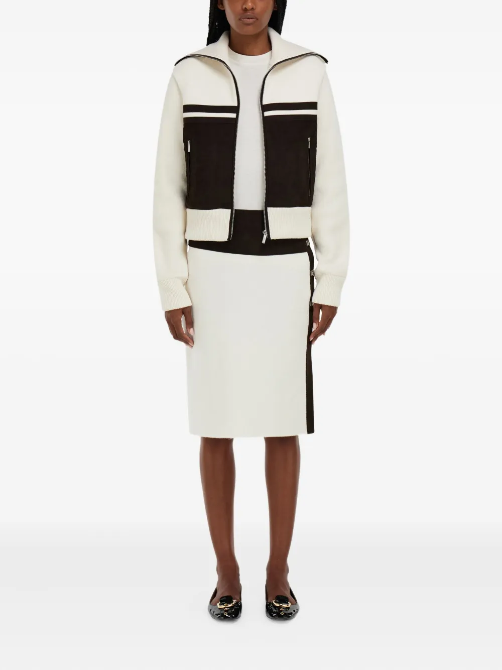  Ferragamo Zip-fastening High-collar Jacket - Neutrals 