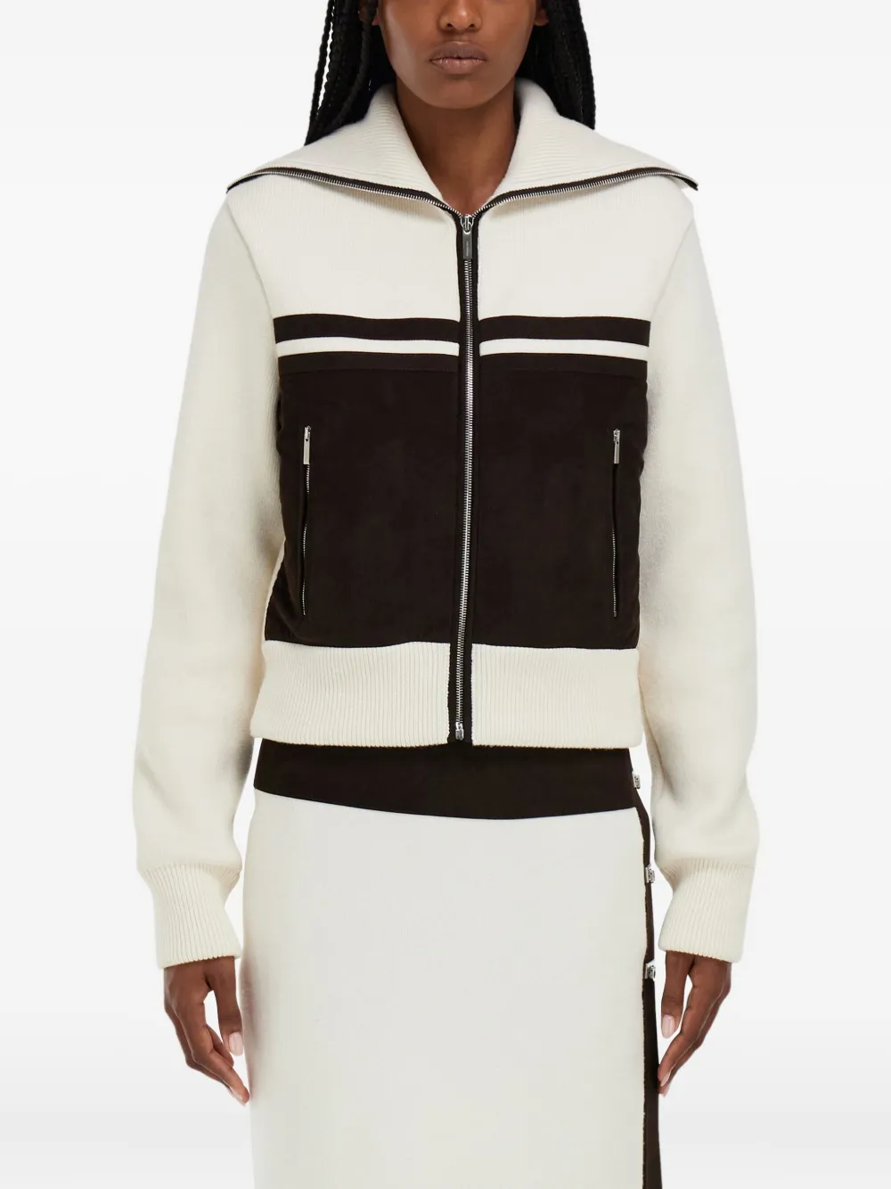  Ferragamo Zip-fastening High-collar Jacket - Neutrals 