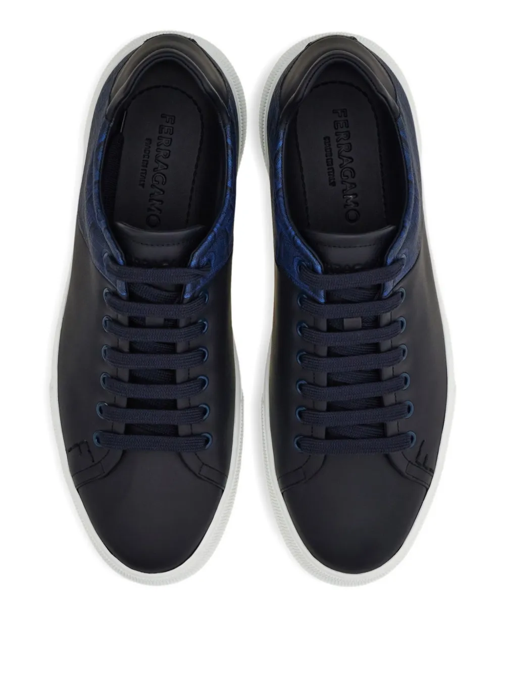 Ferragamo Sneakers met monogram-logo Blauw