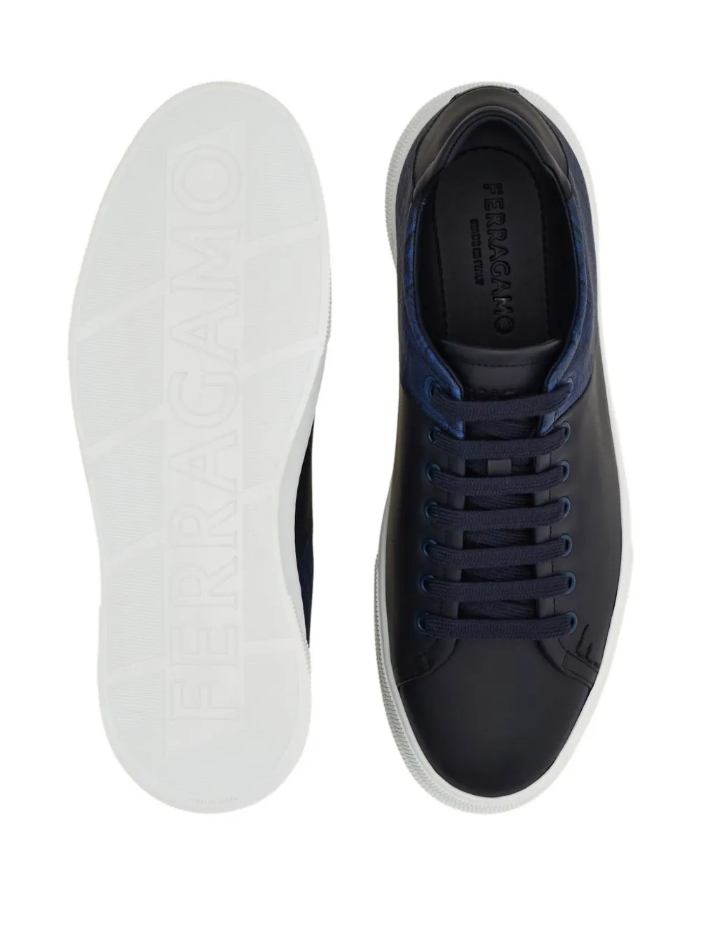 Ferragamo Sneakers met monogram-logo Blauw