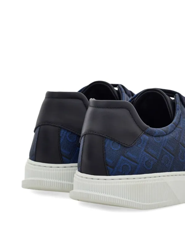 Ferragamo logo-print Leather Sneakers | Blue | FARFETCH display picture 3