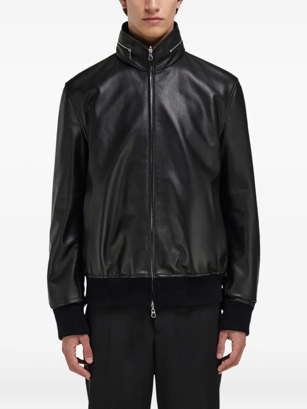  Ferragamo Reversible Nappa Blouson Jacket - Black 