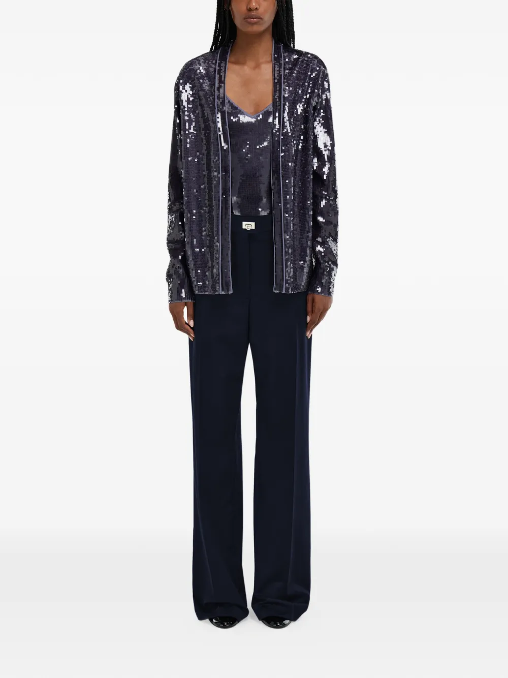 Ferragamo buckle tailored trousers - Blauw