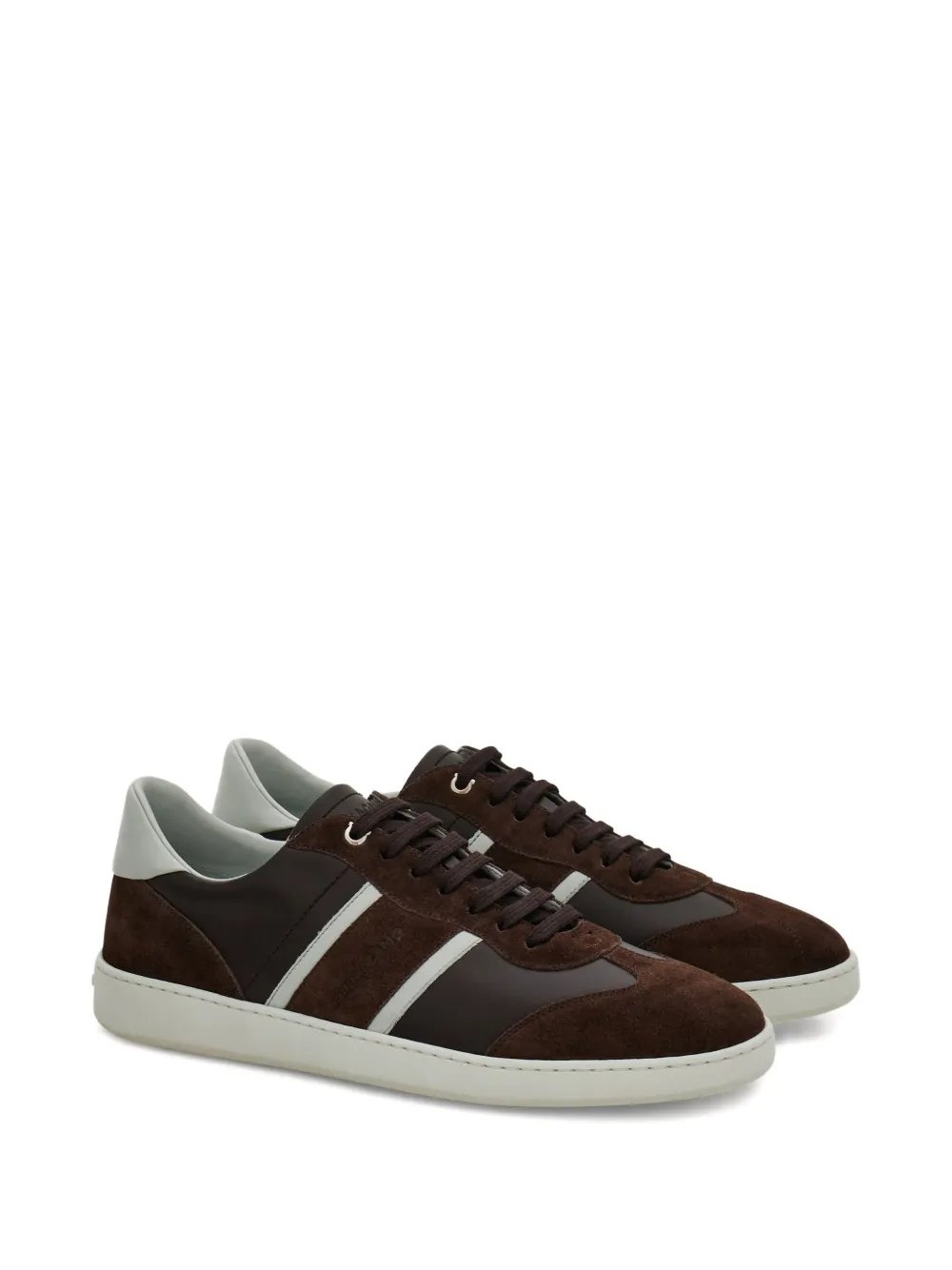 Ferragamo Sneakers met suède vlakken Bruin