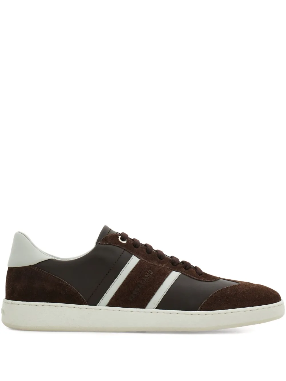 Ferragamo Sneakers met suède vlakken Bruin