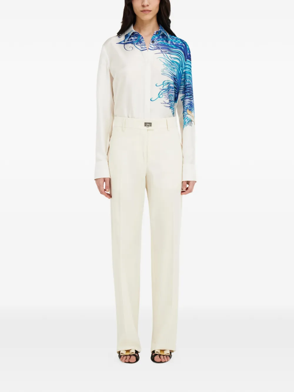  Ferragamo Belt-loops Tailored Trousers - Neutrals 