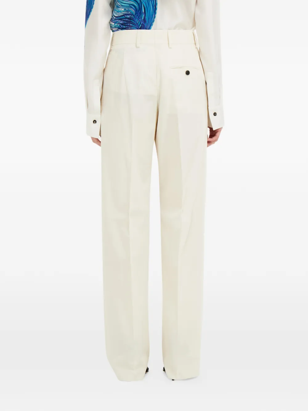 Ferragamo Pantalon met riemlussen Beige