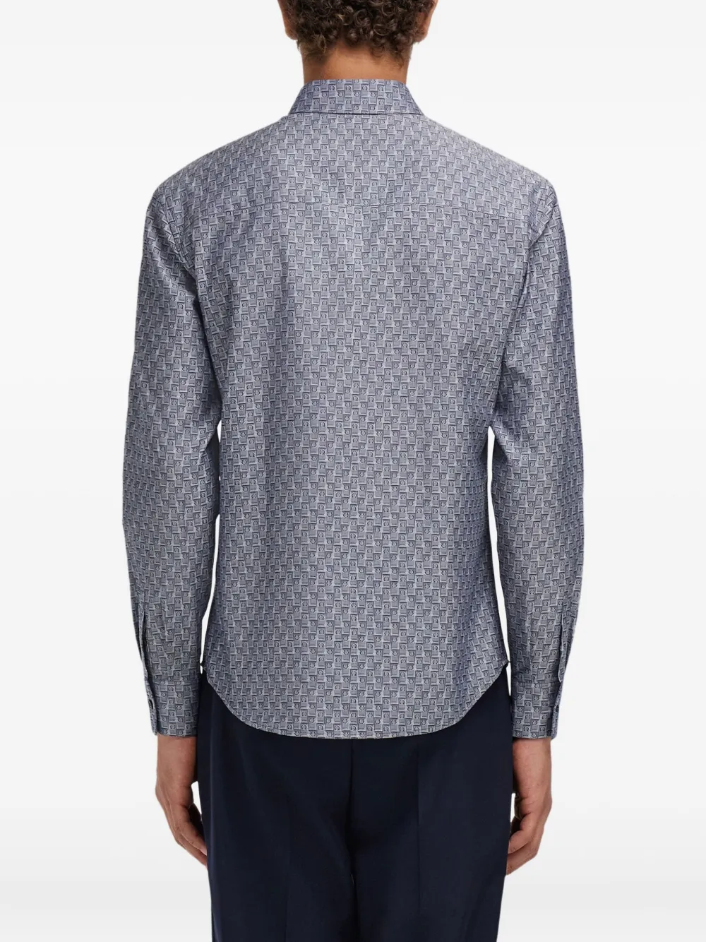 Ferragamo Button-down overhemd met monogram Blauw