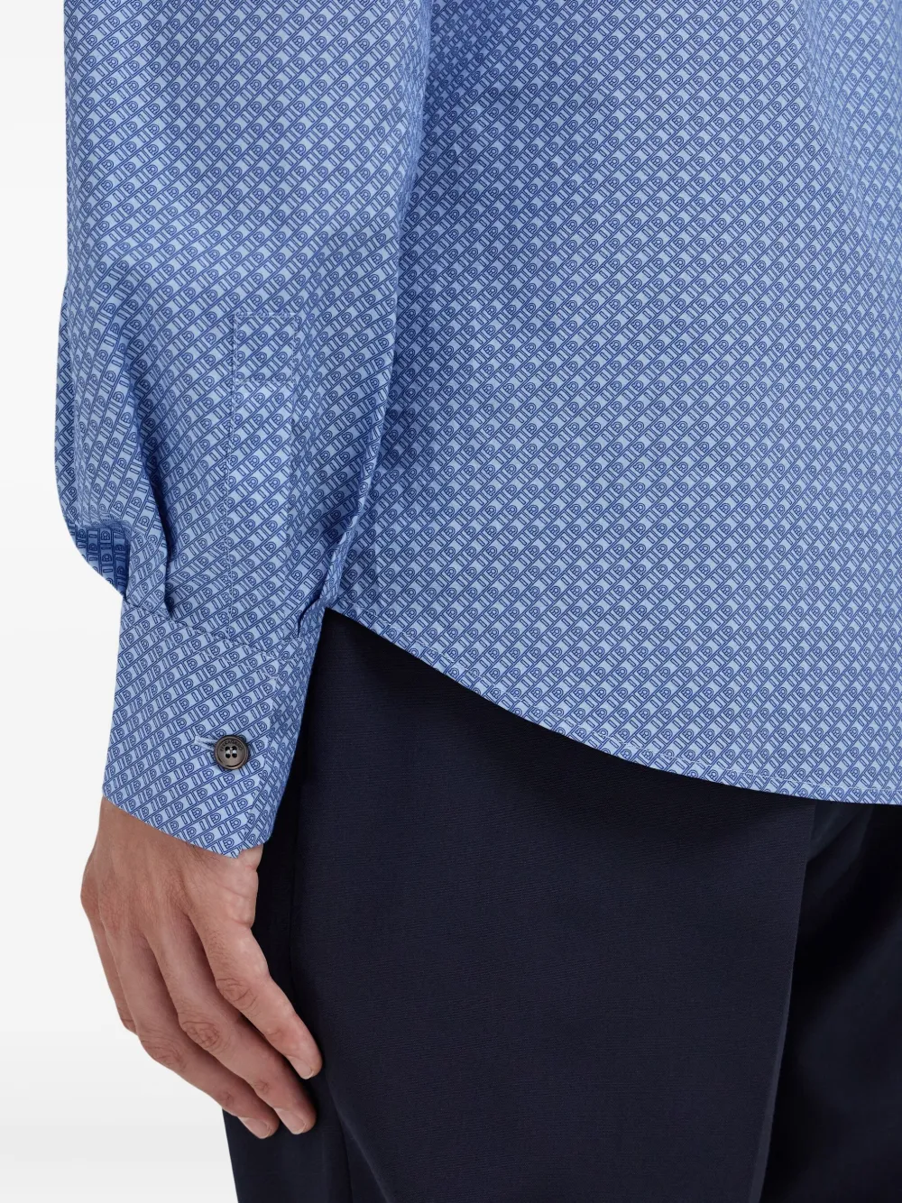 Ferragamo Overhemd met monogramprint Blauw