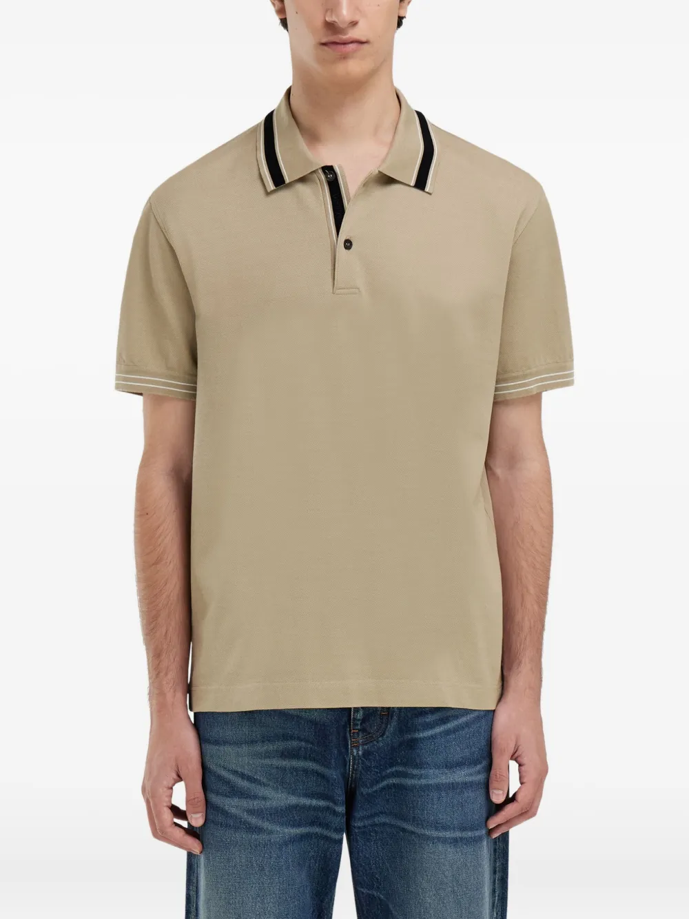 Ferragamo Poloshirt van gerecycled polyester Beige