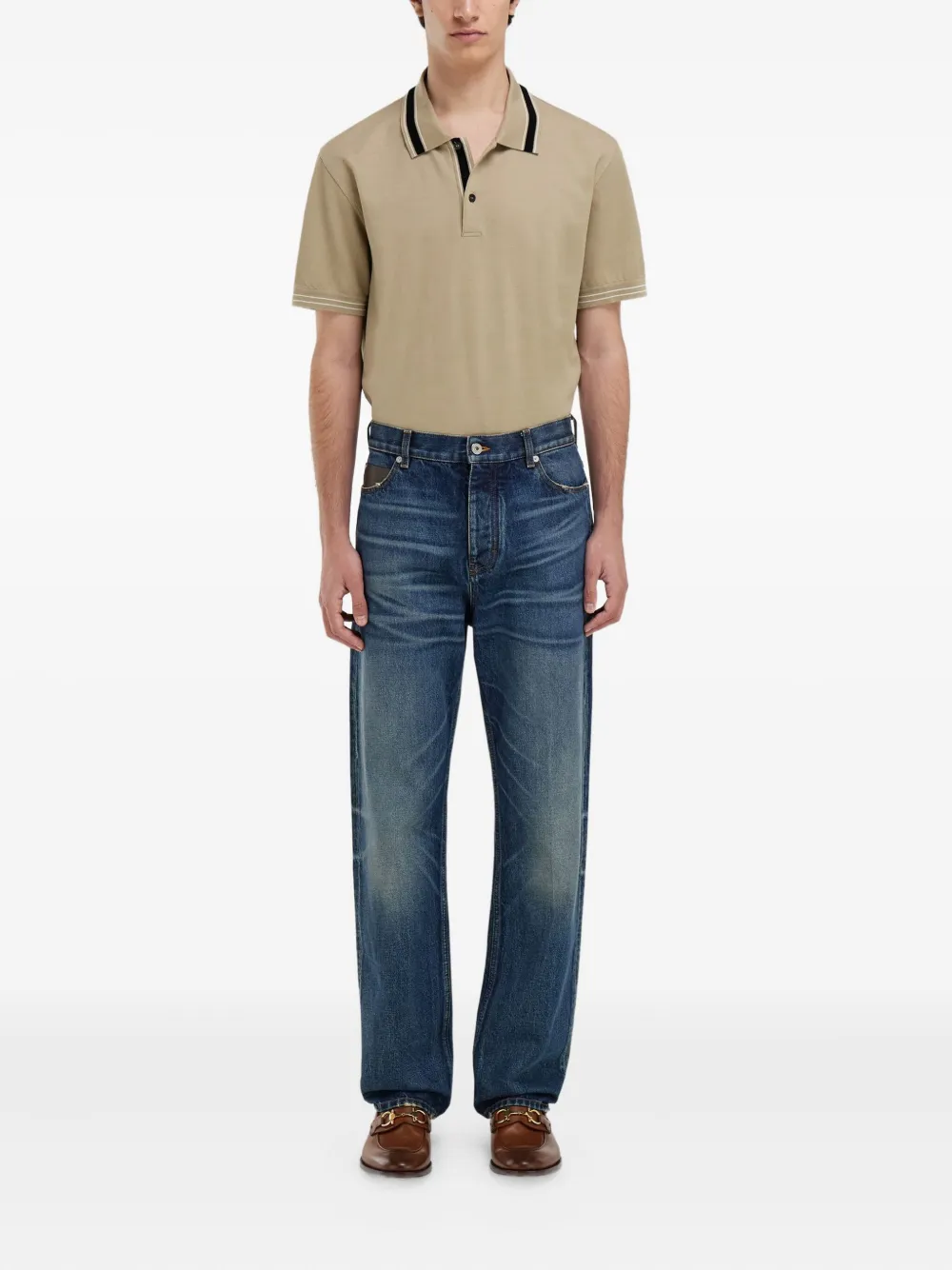 Ferragamo Poloshirt van gerecycled polyester - Beige