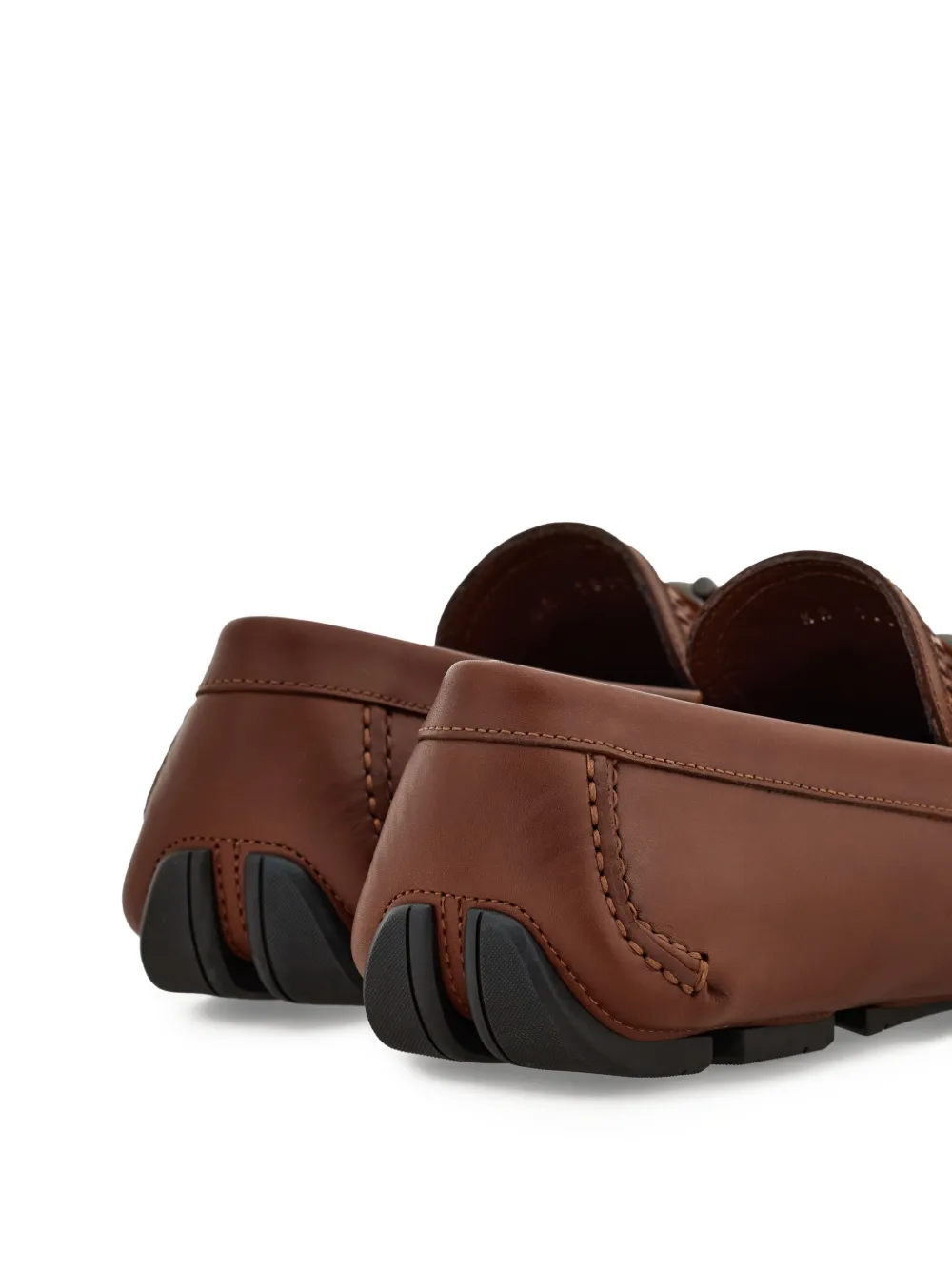 Ferragamo Gancini verfraaide loafers Bruin