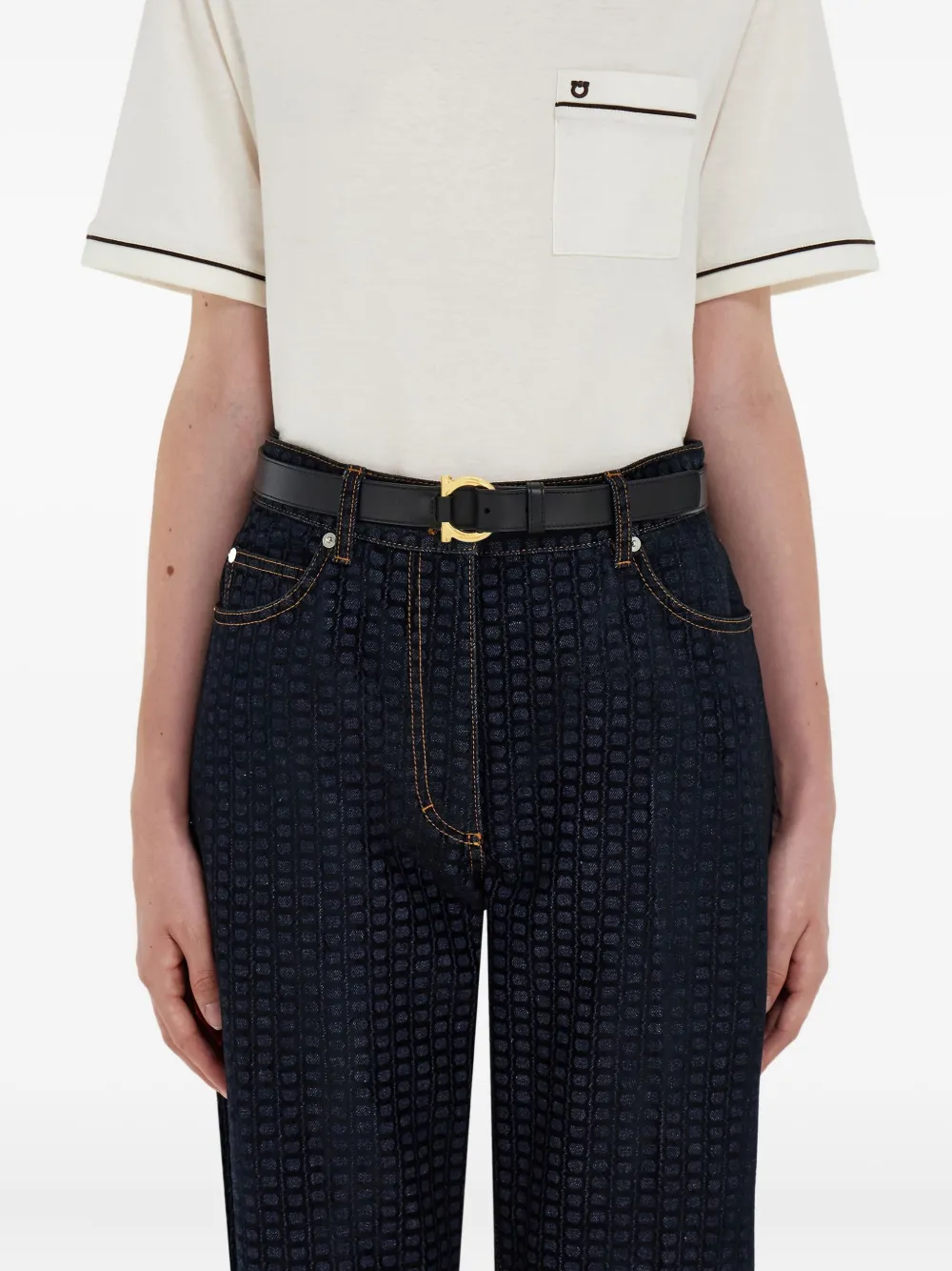 Ferragamo Gancini riem Zwart