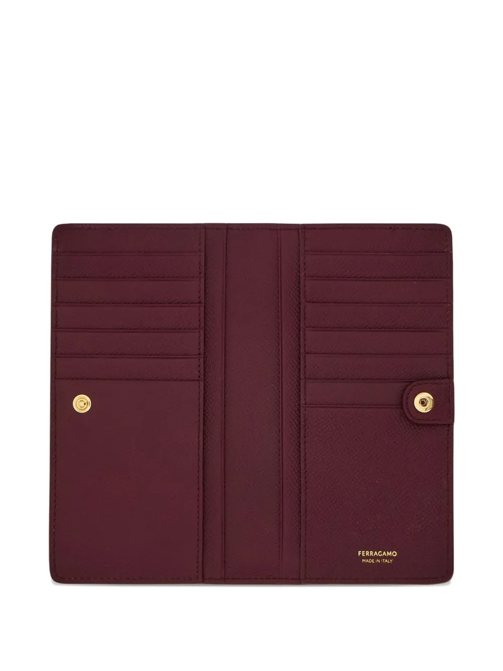 Ferragamo Gancini Buckle Continental Wallet In Burgundy