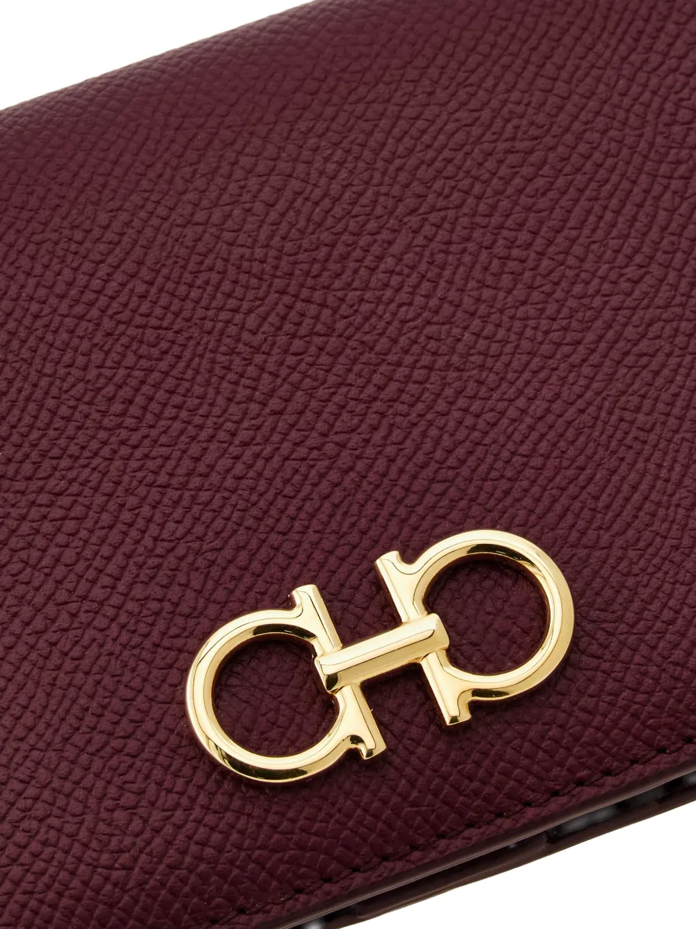 Ferragamo Gancini Buckle Continental Wallet In Burgundy