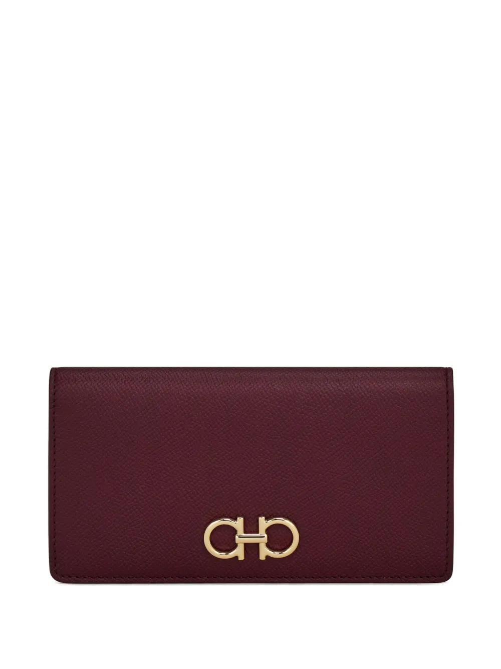 Ferragamo Gancini Buckle Continental Wallet In Burgundy