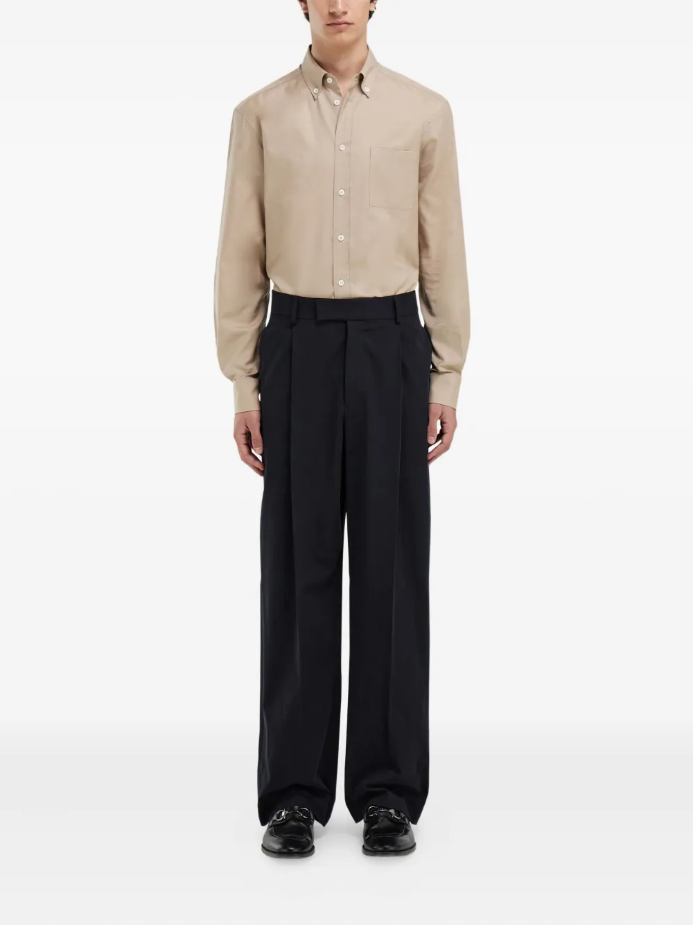 Ferragamo Overhemd met opgestikte zak - Beige