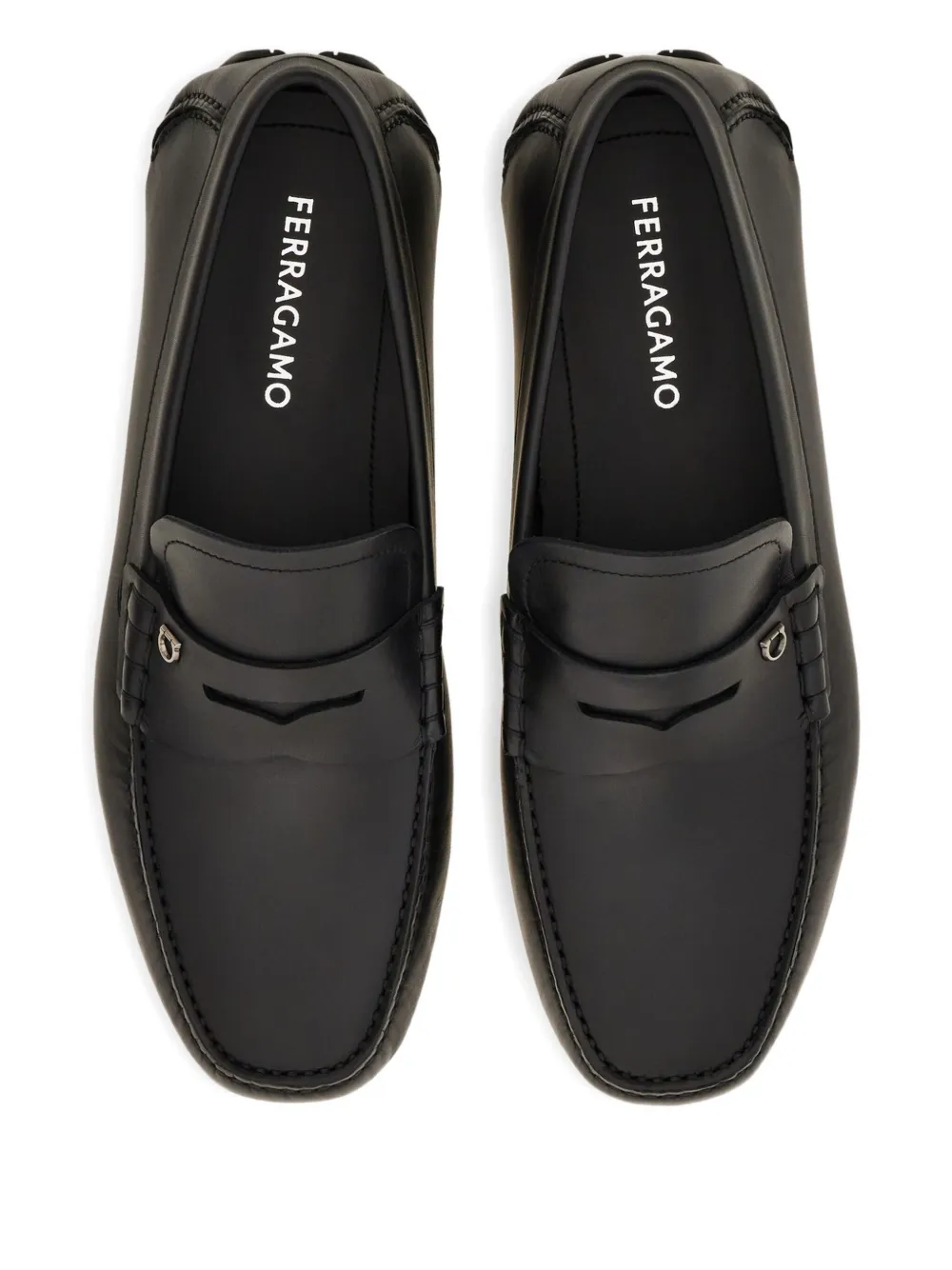 Ferragamo Loafers met Gancini-plakkaat Zwart