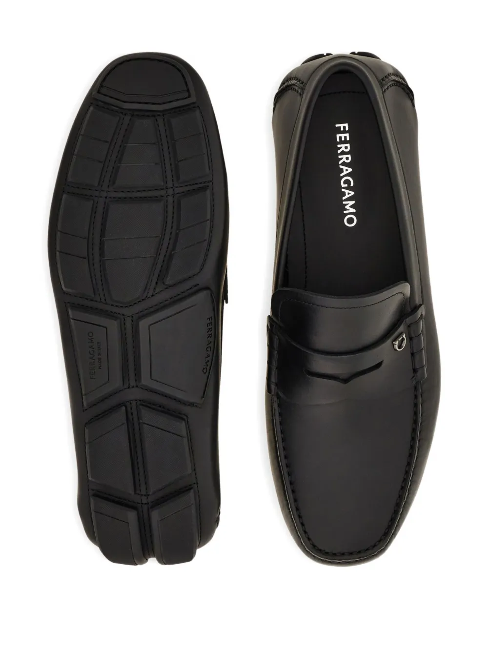 Ferragamo Loafers met Gancini-plakkaat Zwart