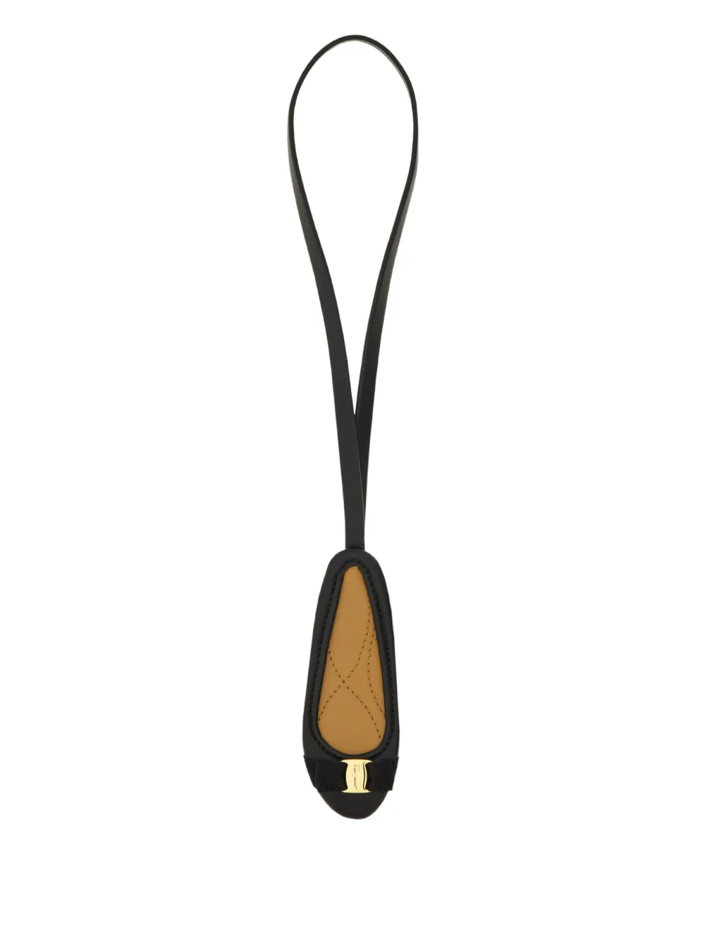 Ferragamo grosgrain bow varina charm - Nero