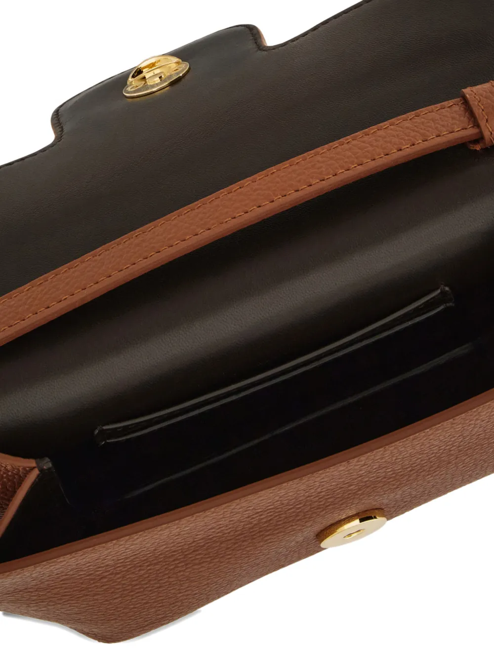 Ferragamo Double Gancini Mini Leather Shoulder Bag In Brown