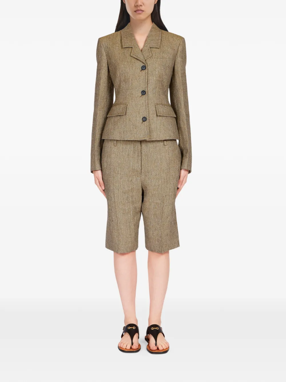 Ferragamo Bermuda shorts met dubbele lus - Bruin