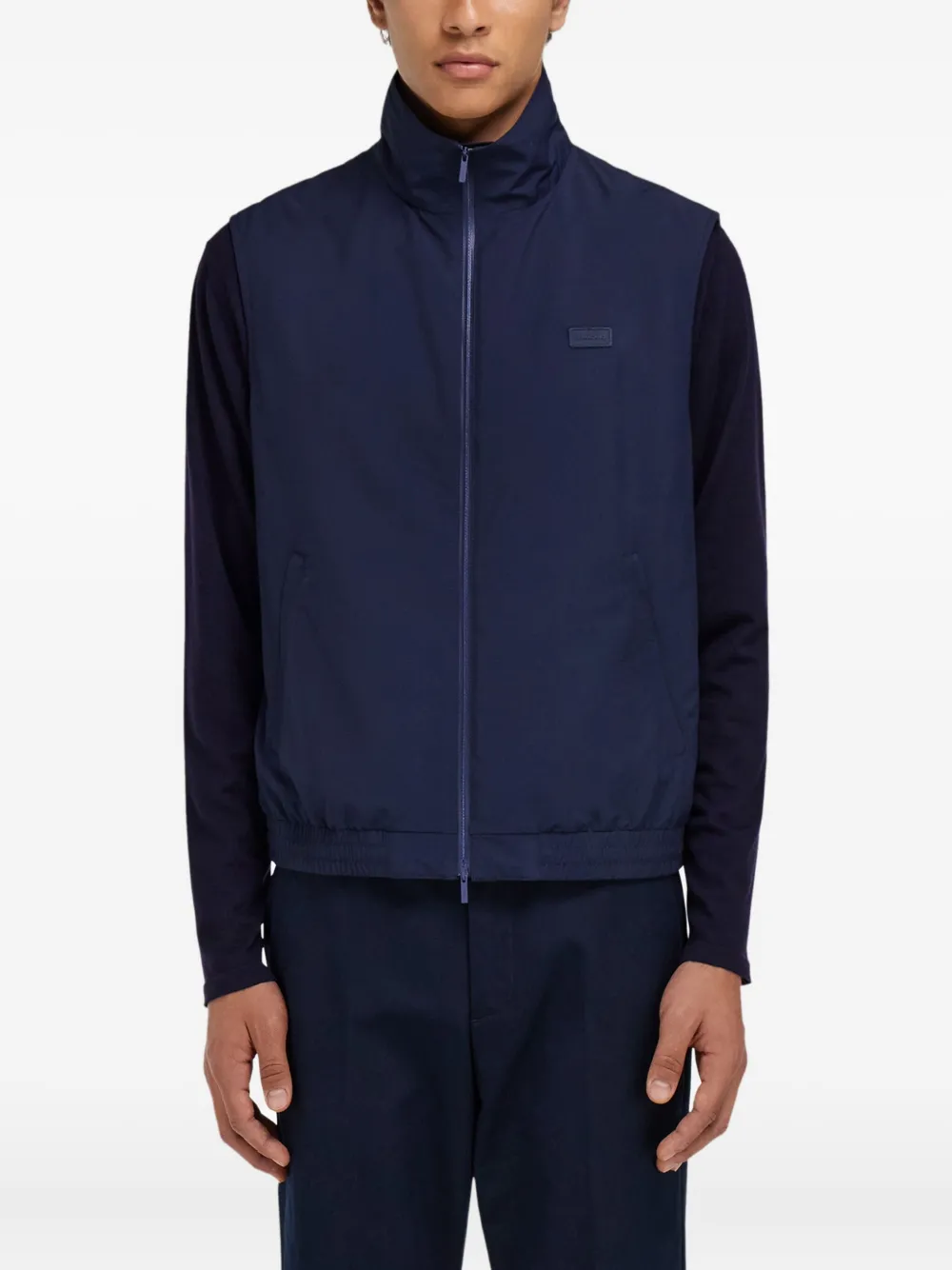 Ferragamo Sporty bodywarmer met rits en trekkoord Blauw