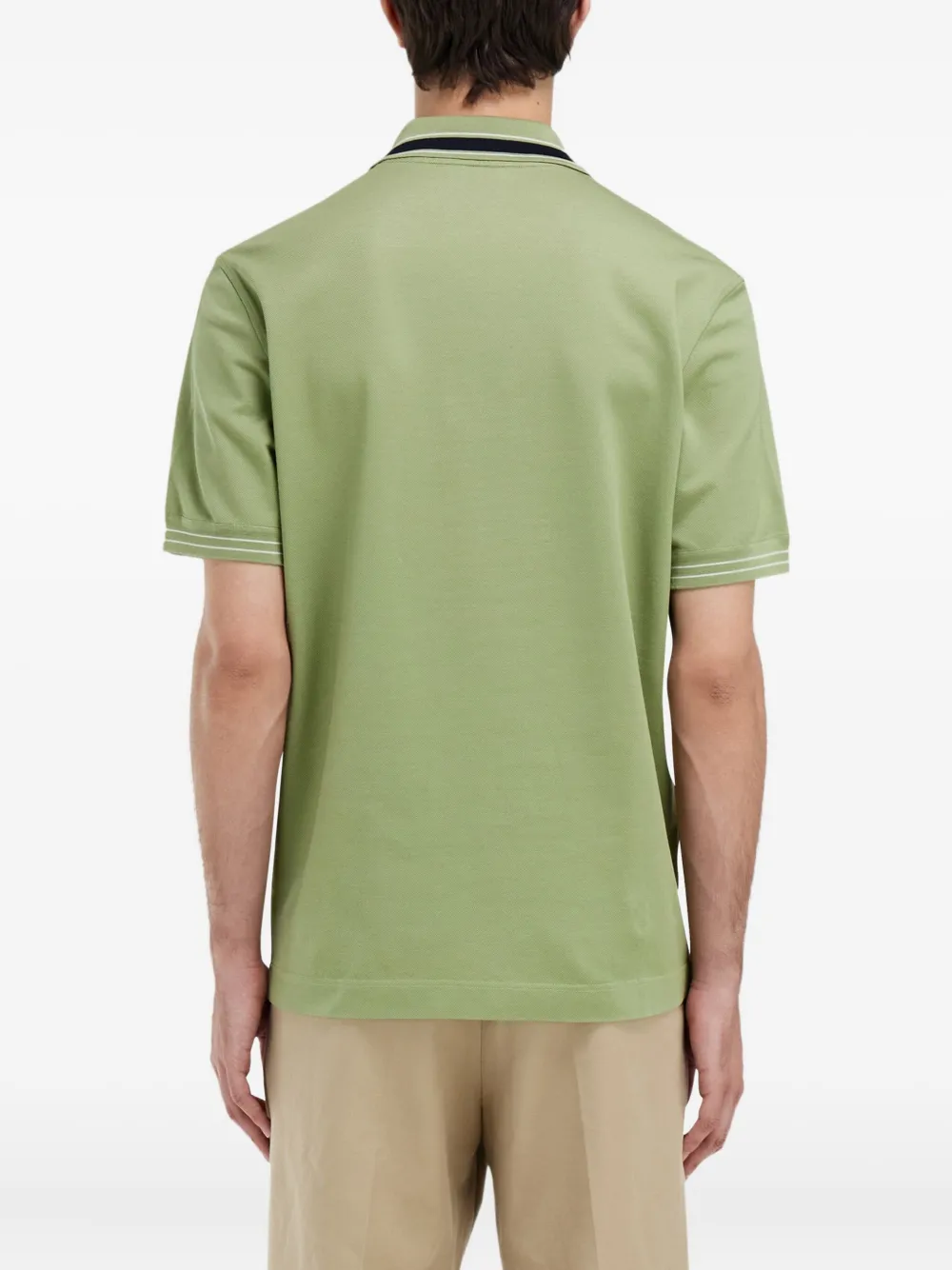 logo-embroidered striped polo shirt