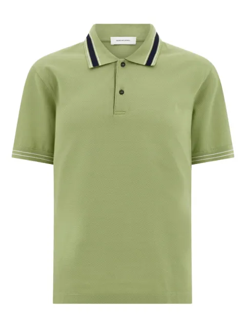 Ferragamo logo embroidered striped polo shirt