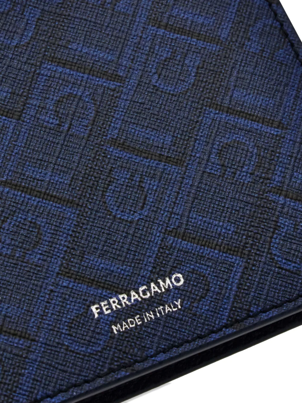 Ferragamo Portemonnee met monogramprint Blauw