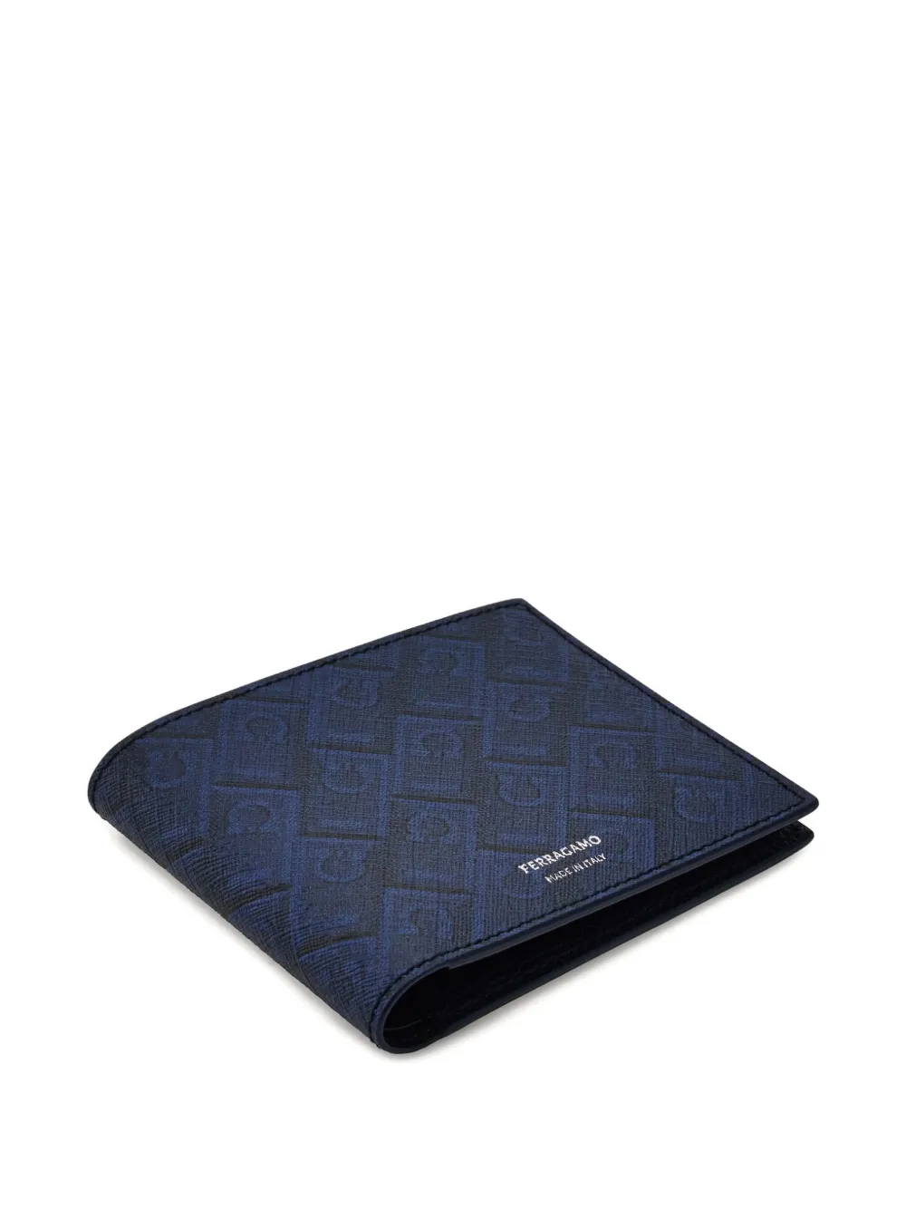 Ferragamo Portemonnee met monogramprint Blauw