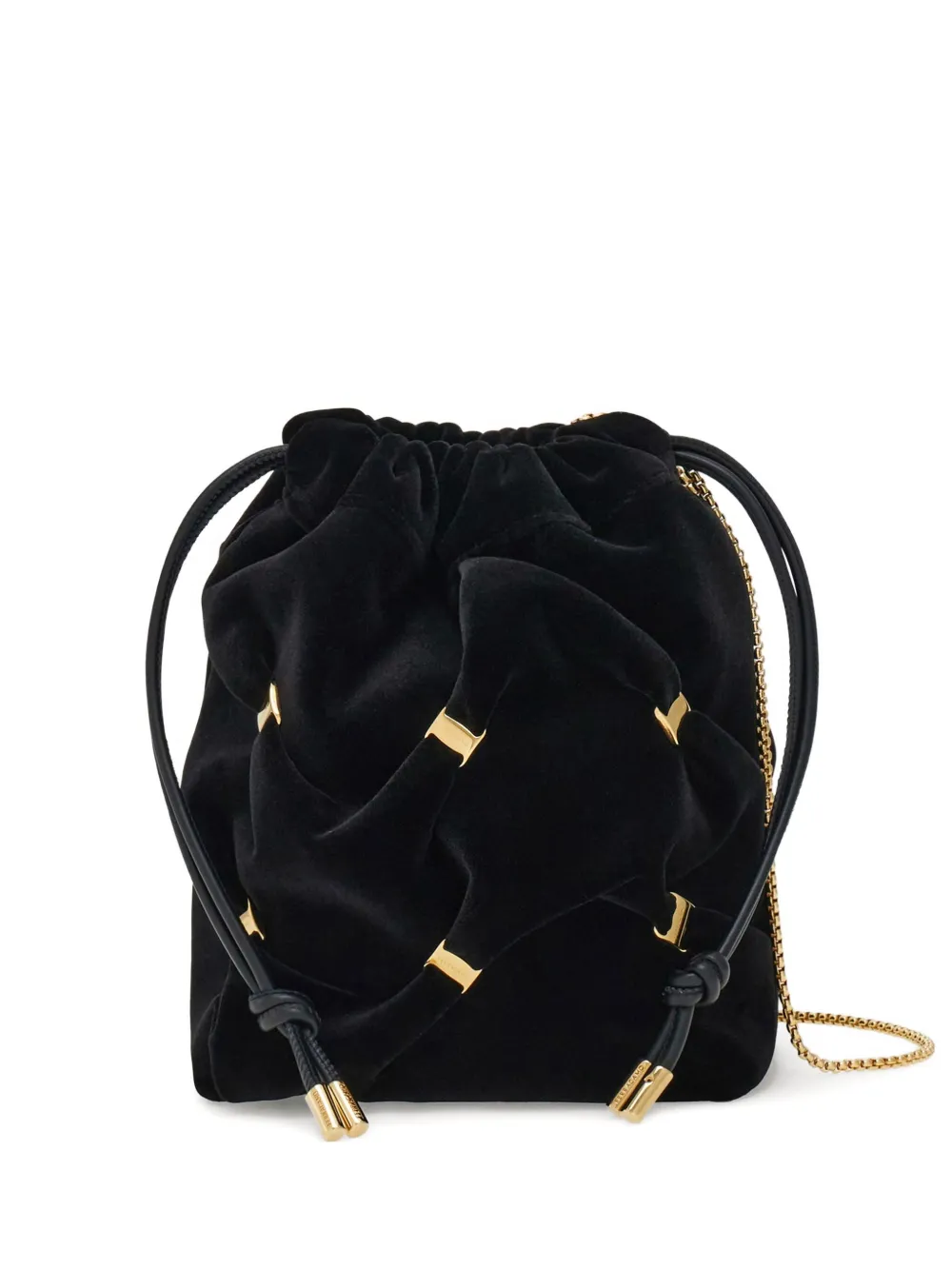 Ferragamo mini Vara-bow gathered bucket bag - Nero