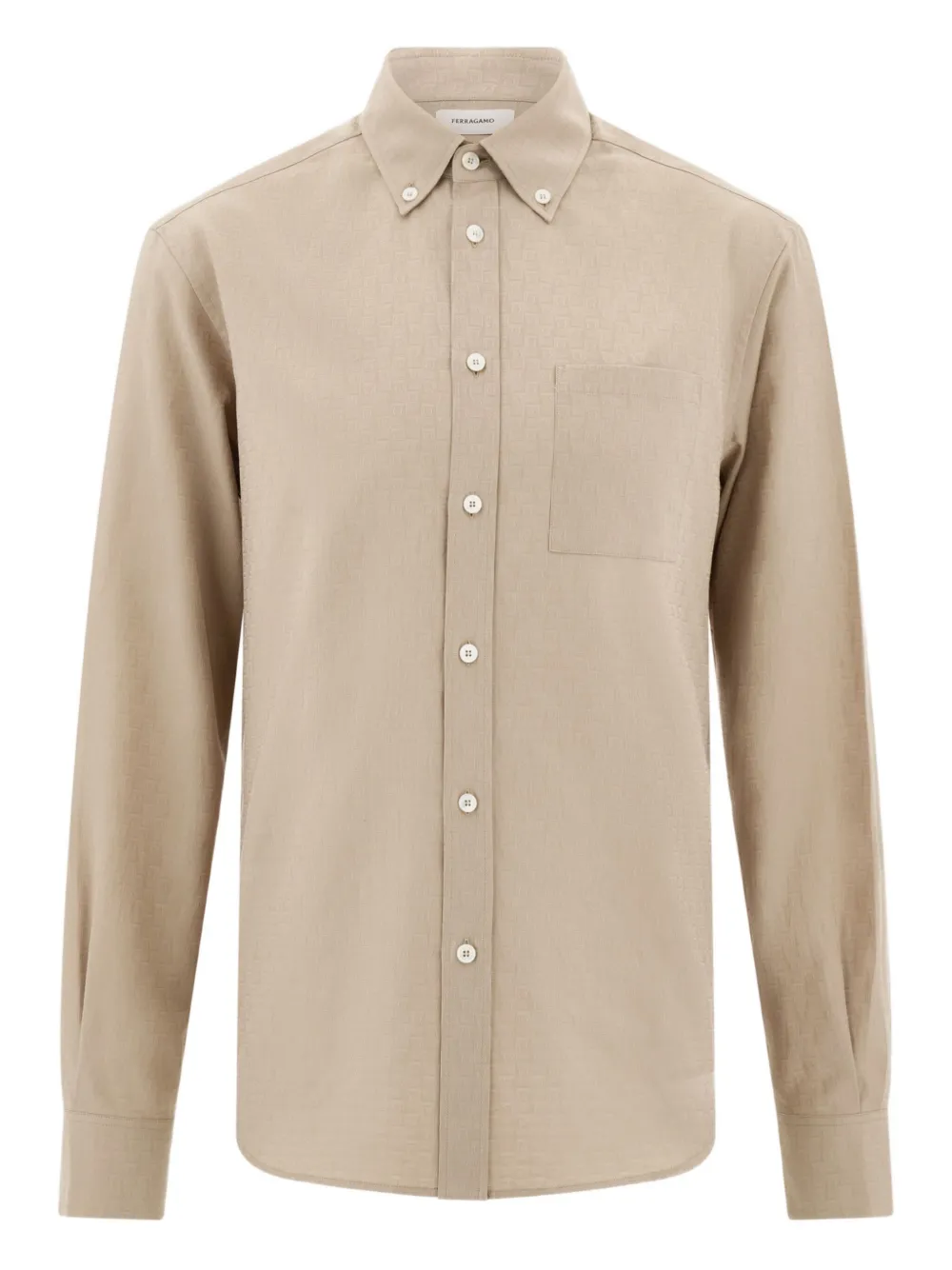 Ferragamo monogram button-down shirt - Neutrals