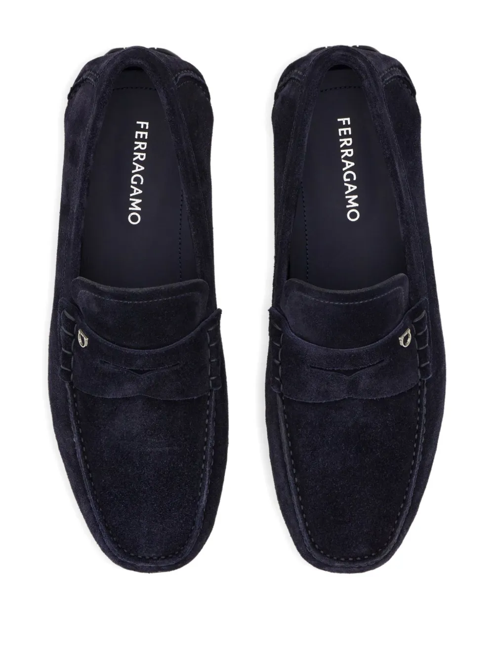 Ferragamo Gancini-plaque Loafers In Black
