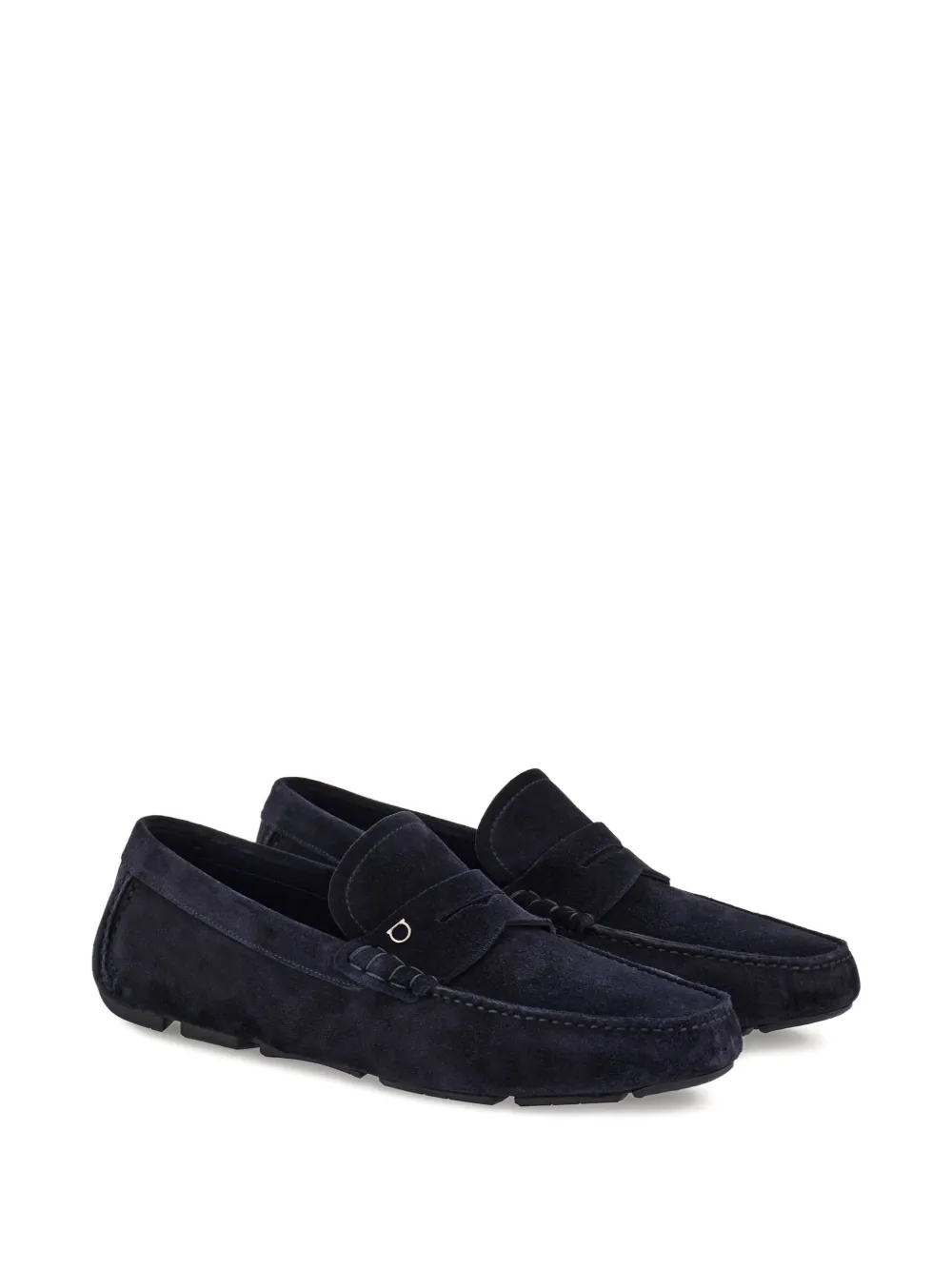 Ferragamo Gancini-plaque Loafers In Black